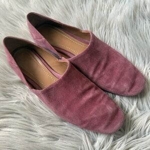 THE ROW Noelle Pink Suede Slipper Loafers Size 37 (7)